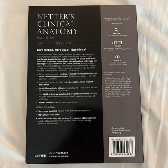 NWT Netter’s Clinical Anatomy Fourth Edition - Picture 3 of 10